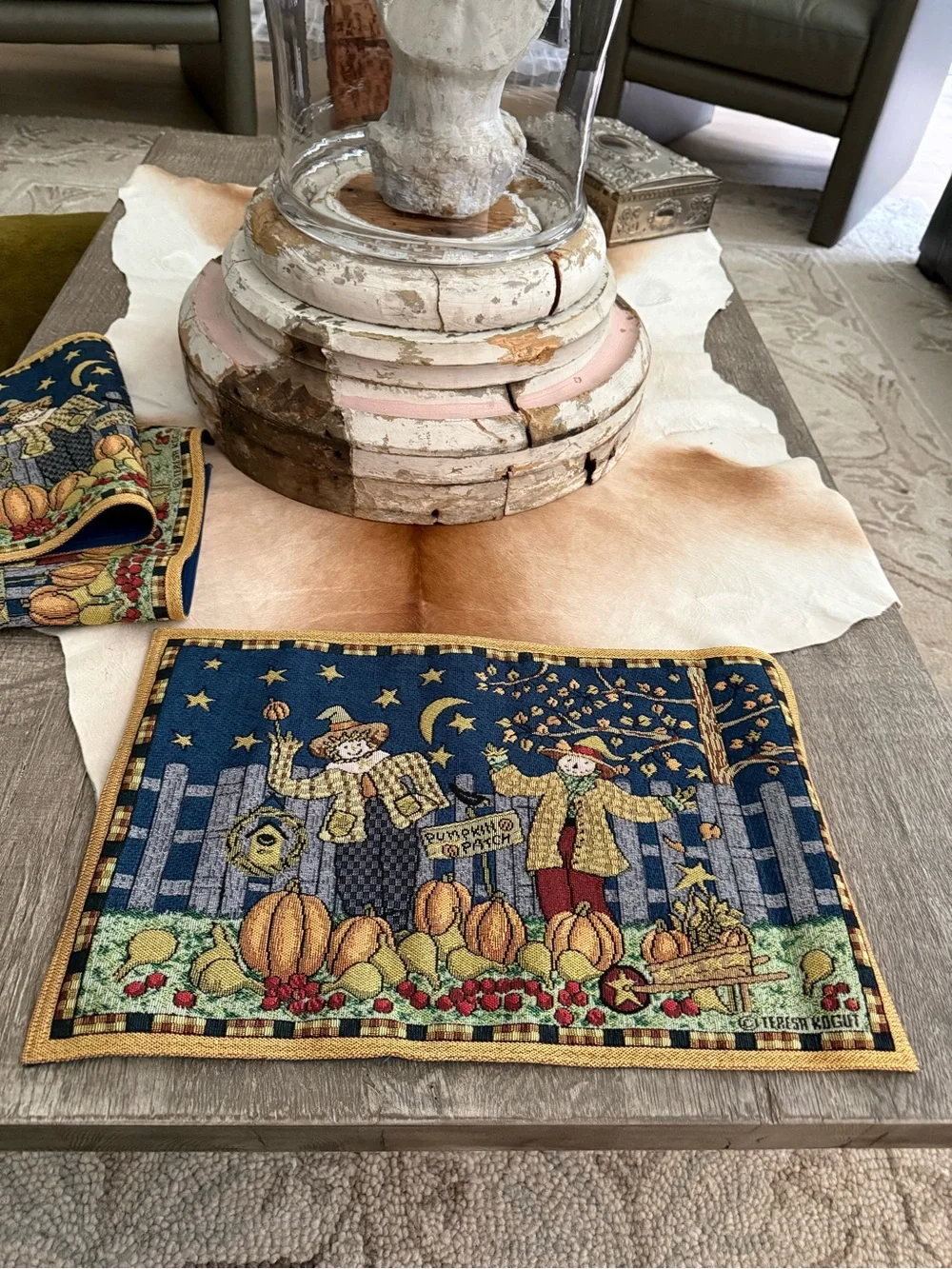 Teresa Kogut Autumn Harvest Decorative Placemats Set of 4 Pumpkin Patch